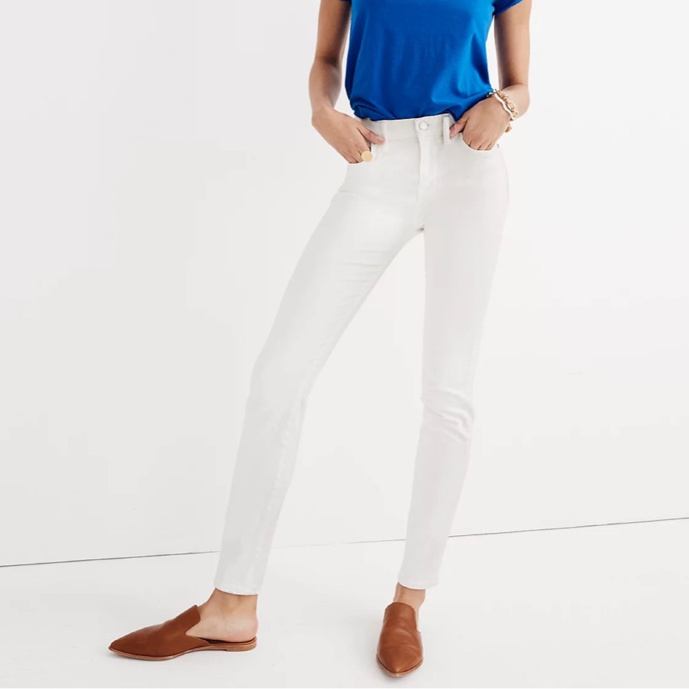 Madewell 9” High Rise Skinny Jean in Pure White